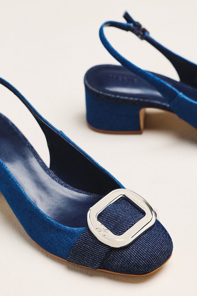 Maeve Sling-Back Leather Buckle Heels #5