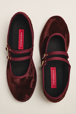 Vibi Venezia Audrey Mary Jane Flats In Burgundy