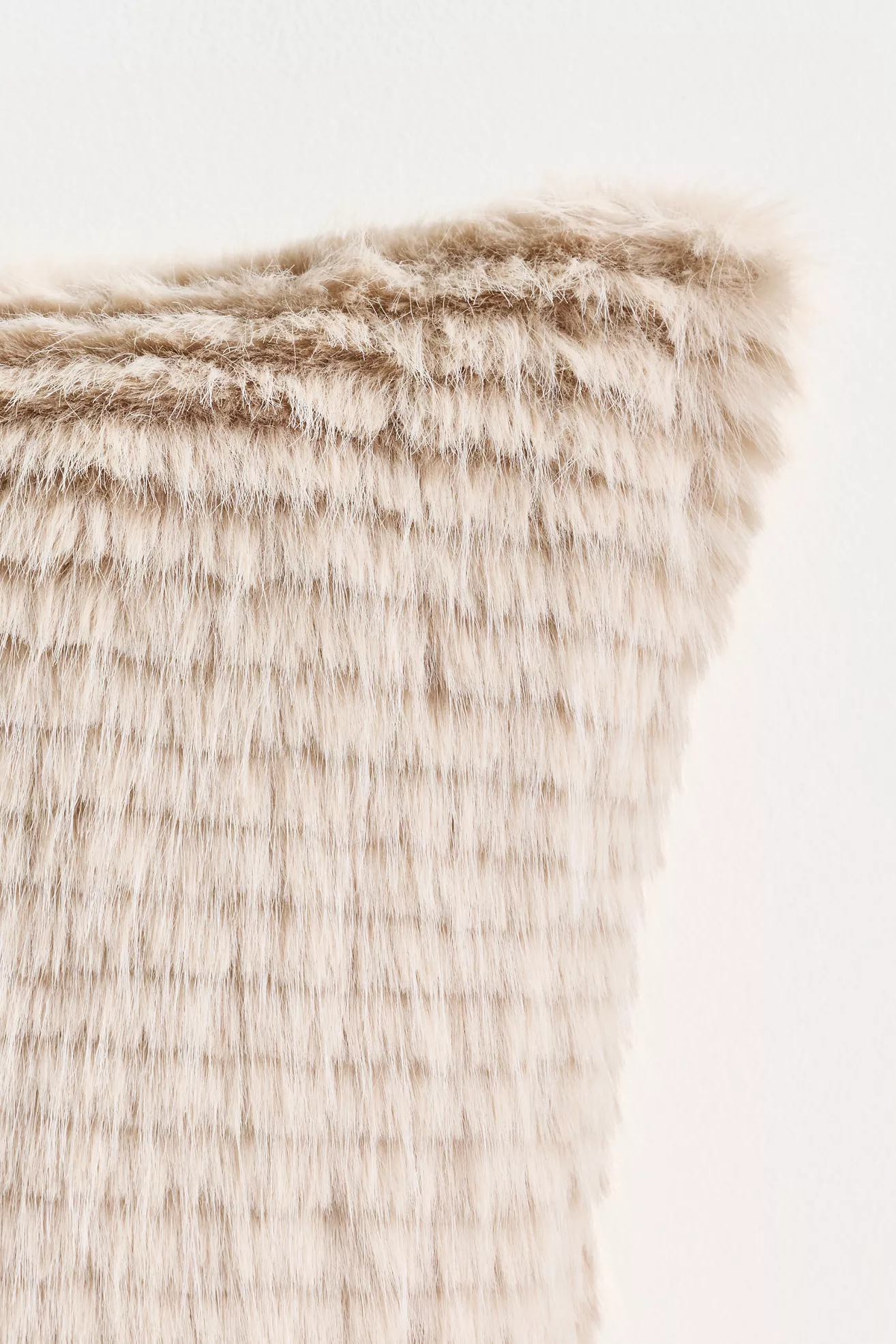 Striped Faux Fur Throw Pillow - thumbnail 3