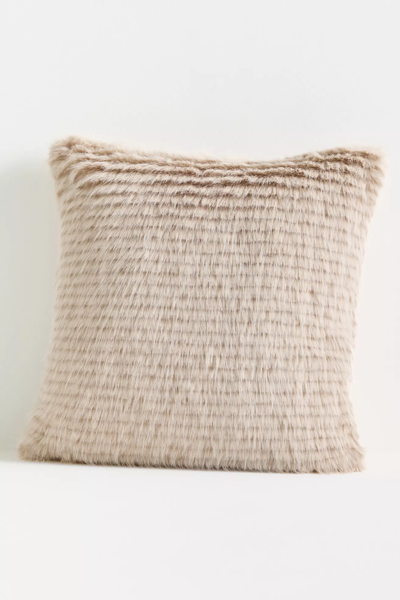 Striped Faux Fur Throw Pillow - thumbnail 2