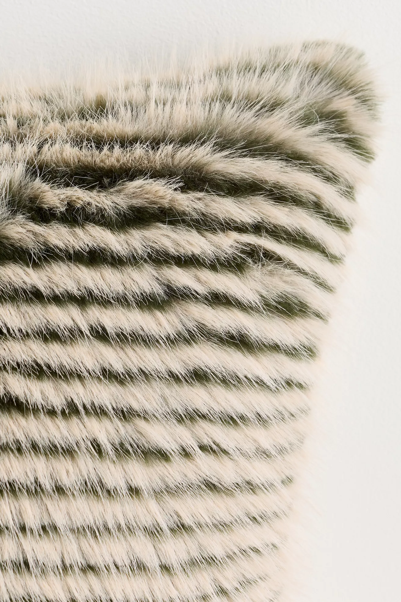 Striped Faux Fur Throw Pillow - thumbnail 8