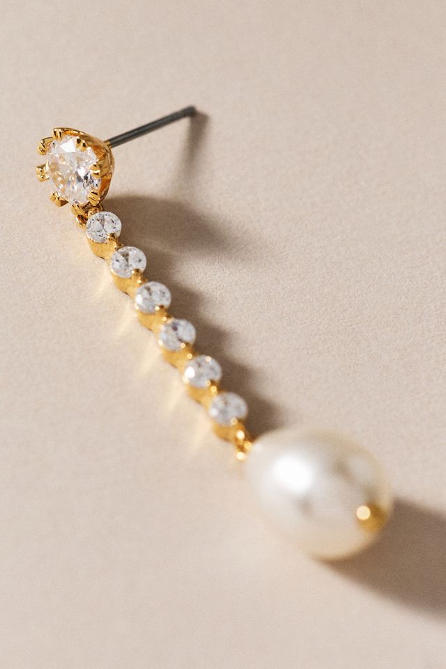 NADRI Crystal Pearl Drop Earrings #1
