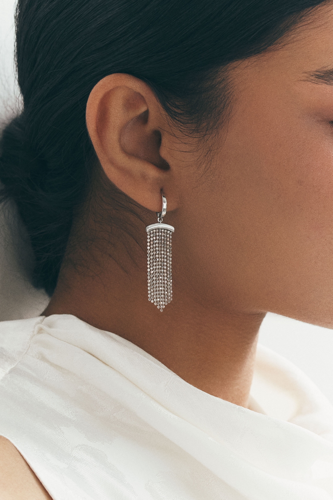 NADRI Sunny Fringe Huggie Hoop Earrings