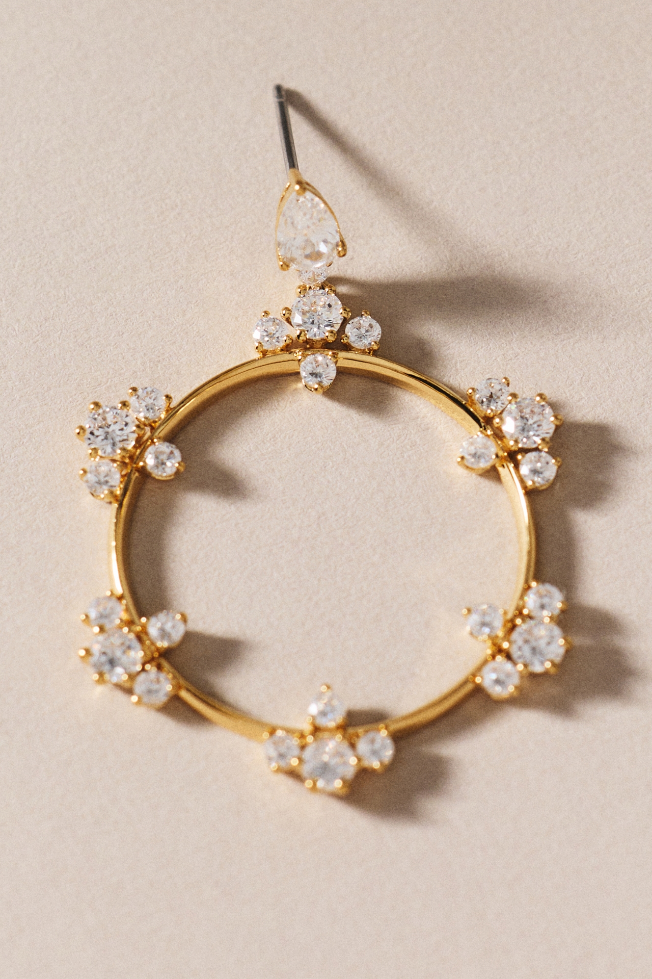 NADRI Frontal Crystal Hoop Earrings