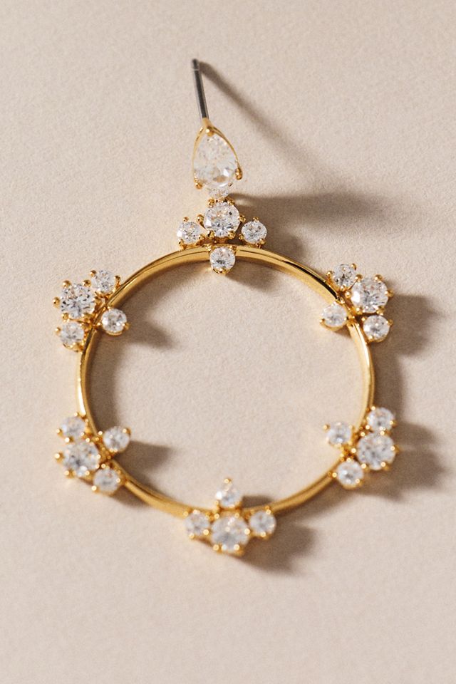NADRI Frontal Crystal Hoop Earrings #1