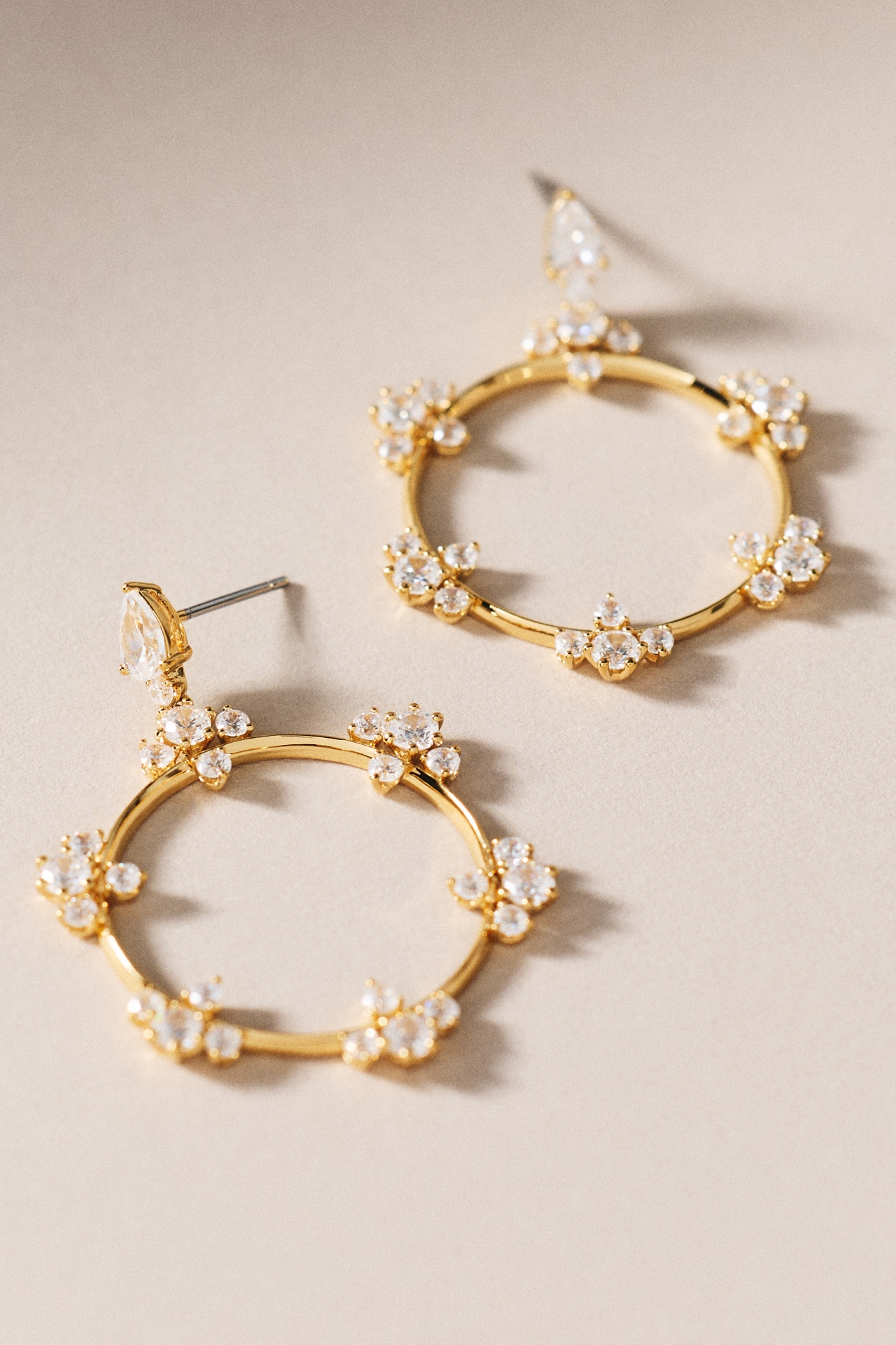 NADRI Frontal Crystal Hoop Earrings