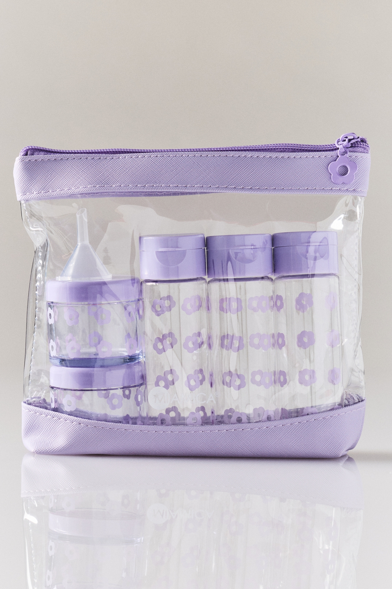 Miamica Dolled Up 8pc Cylinder Travel Bottle Set