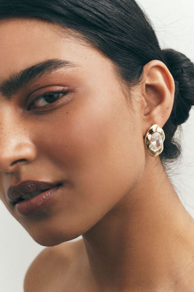 Ettika Molten Glow Crystal Stud Earrings #1