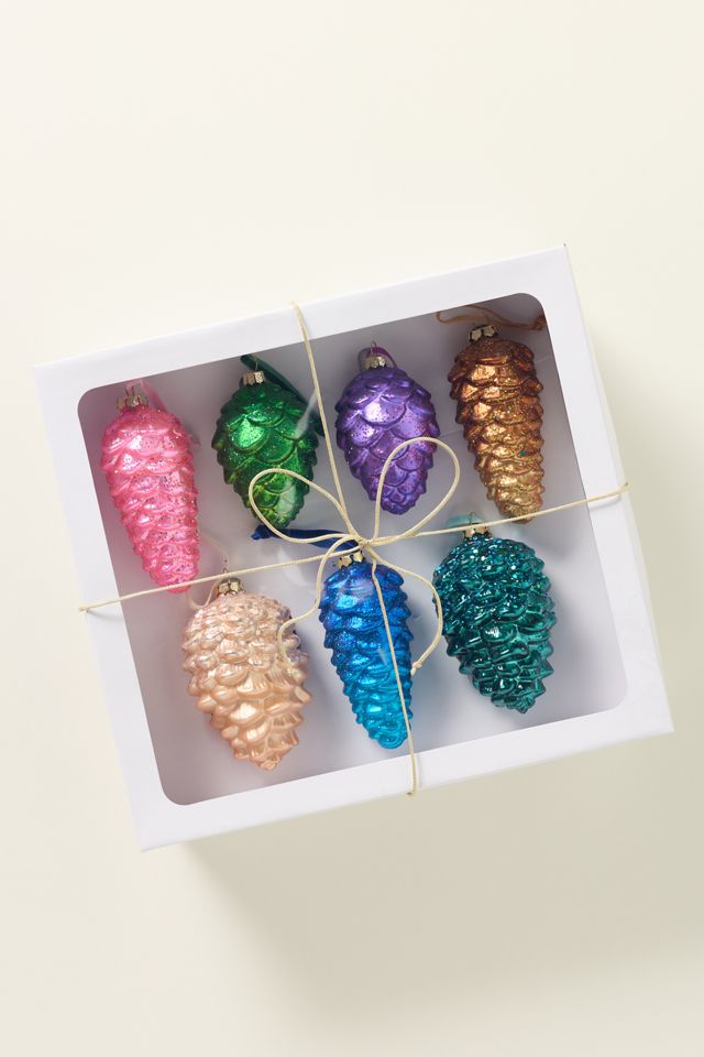 Glass Pinecone Ornament, Set of 7 #1