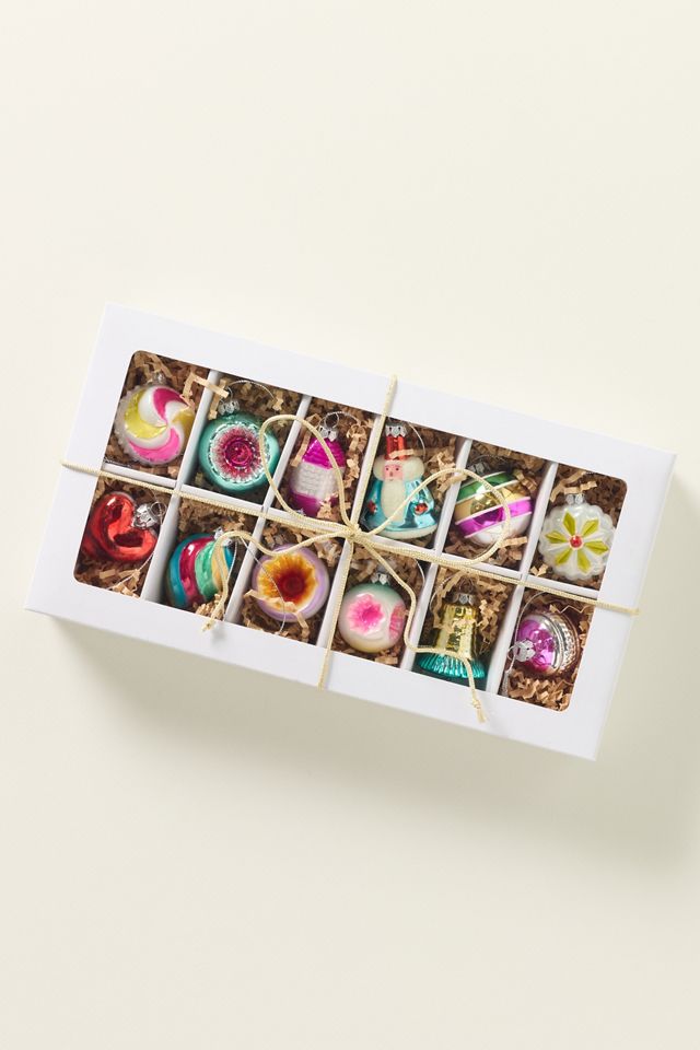 Vintage Milky Mini Glass Ornaments, Set of 12 #2