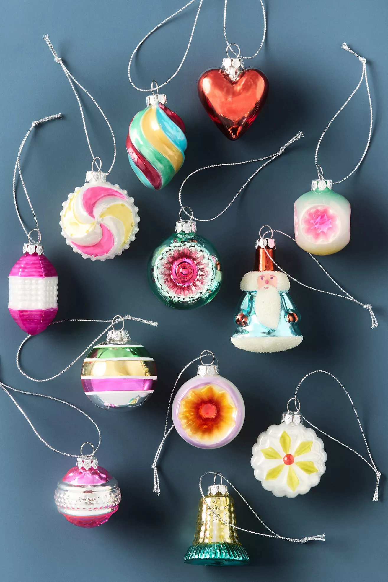Vintage Milky Mini Glass Ornaments, Set of 12