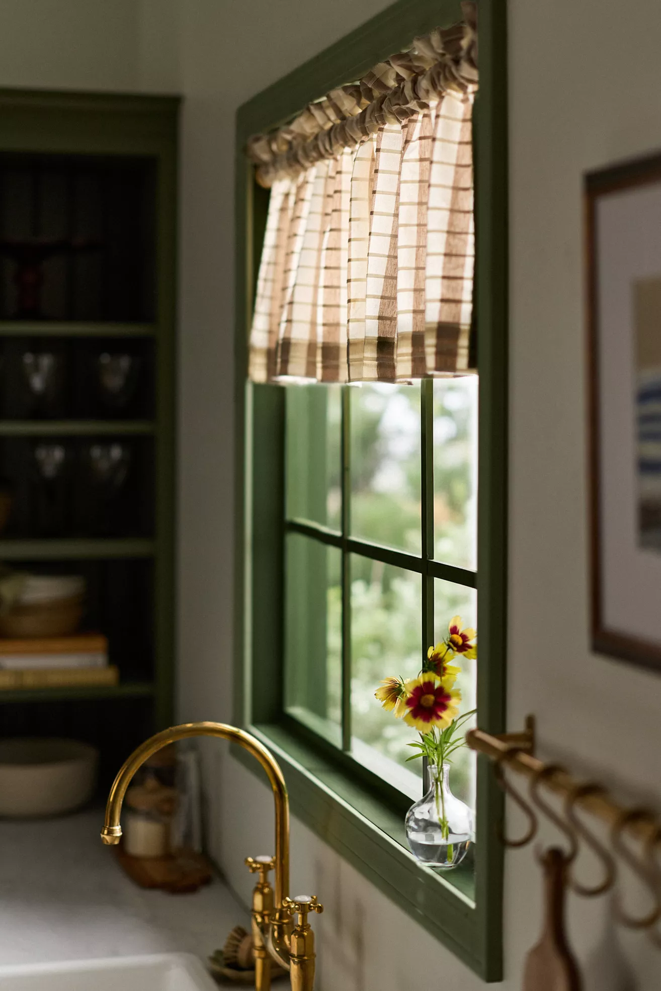 Cotton Woven Stripe Valance Curtain