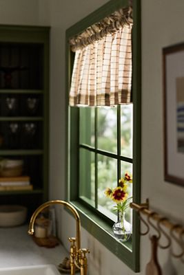 Cotton Woven Stripe Valance Curtain