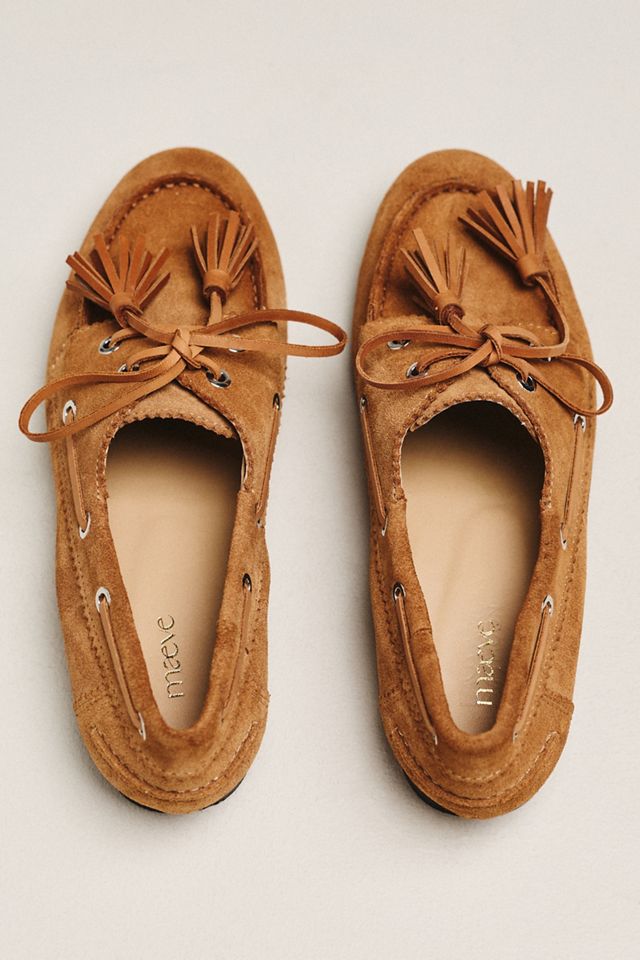 Maeve Leather Tassel Boat Shoes #1