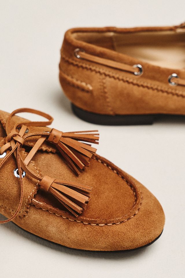 Maeve Leather Tassel Boat Shoes #2