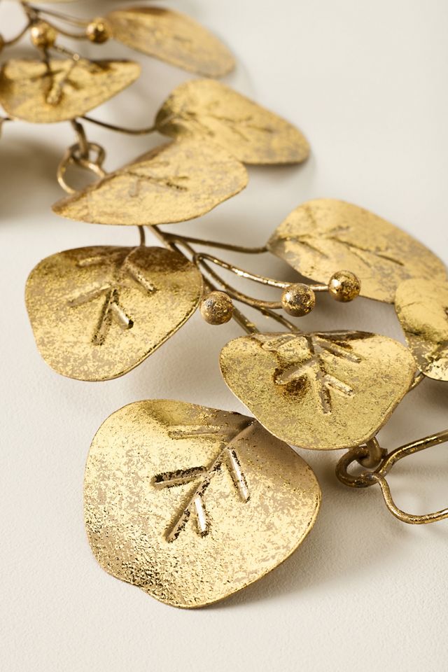Gold Metal Eucalyptus Garland #3