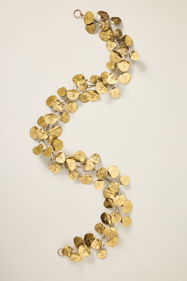 Gold Metal Eucalyptus Garland #2