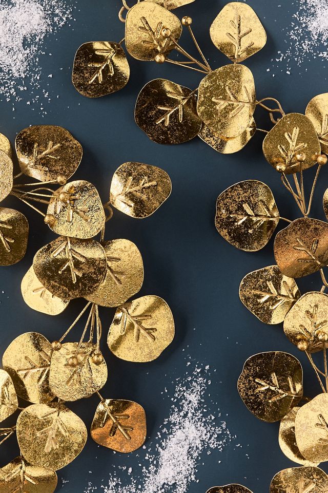 Gold Metal Eucalyptus Garland #1