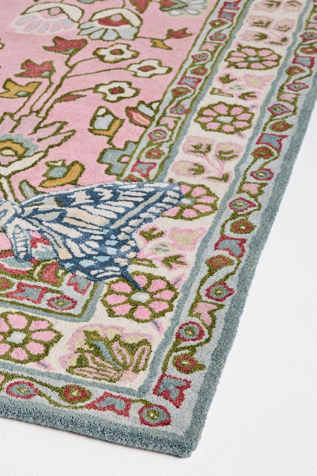 Hand Tufted Butterfly Wool Blend Rug #1
