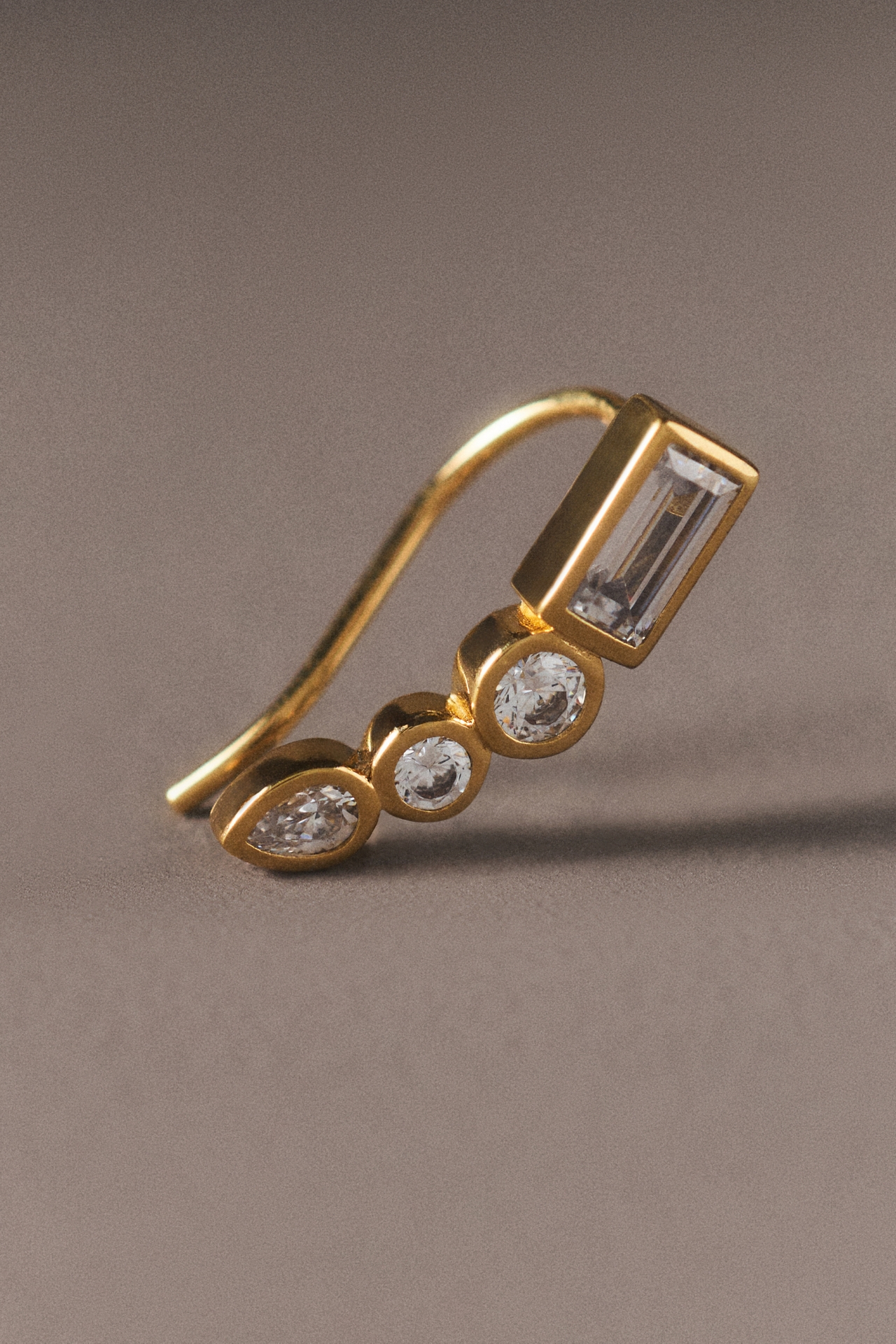 NADRI Mixed Stone Bezel Climber Earrings