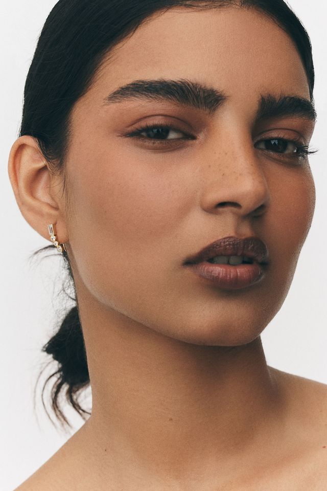 NADRI Mixed Stone Bezel Climber Earrings #2