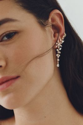 NADRI Full Bloom Drop Climber Earrings