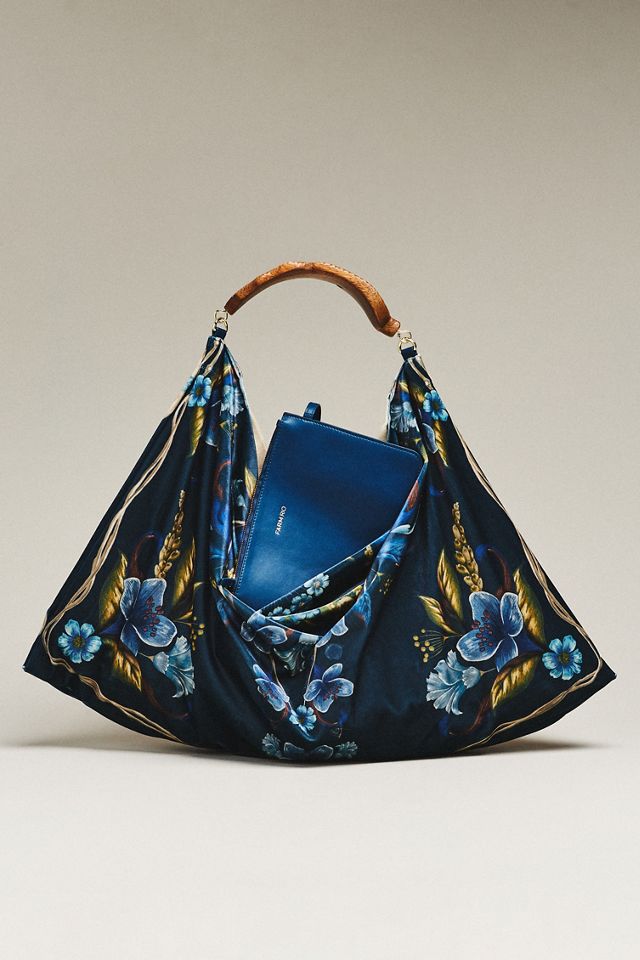 Farm Rio Large Velvet Hobo Bag #1