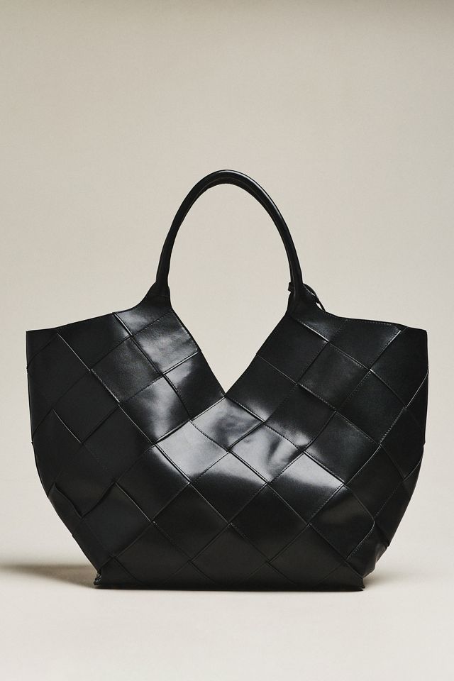 Anine Bing Lili Leather Woven Tote Bag #1