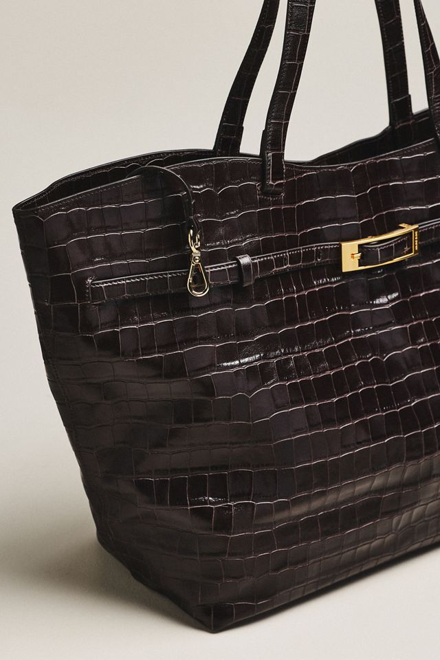 Anine Bing Elly Leather Embossed Large Tote Bag #2