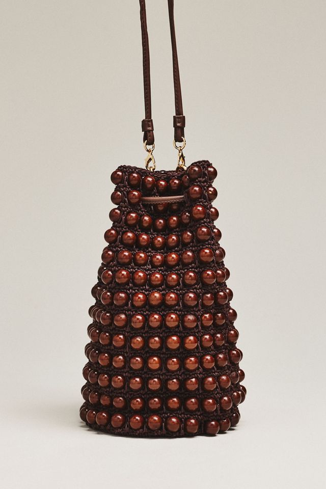 Farm Rio Beaded Macramé Bucket Bag #1