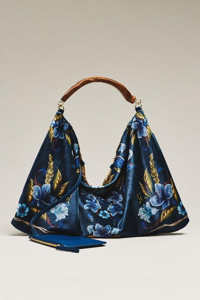 Farm Rio Small Velvet Hobo Bag #1