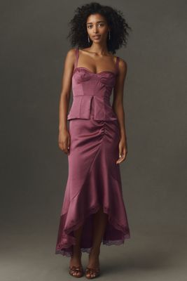 BHLDN Sweetheart Corset Maxi Dress