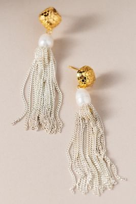 Freshwater Pearl Tassel Drop Earrings