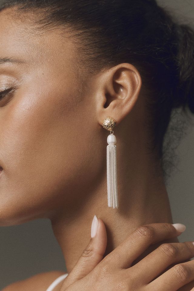 Freshwater Pearl Tassel Drop Earrings #2