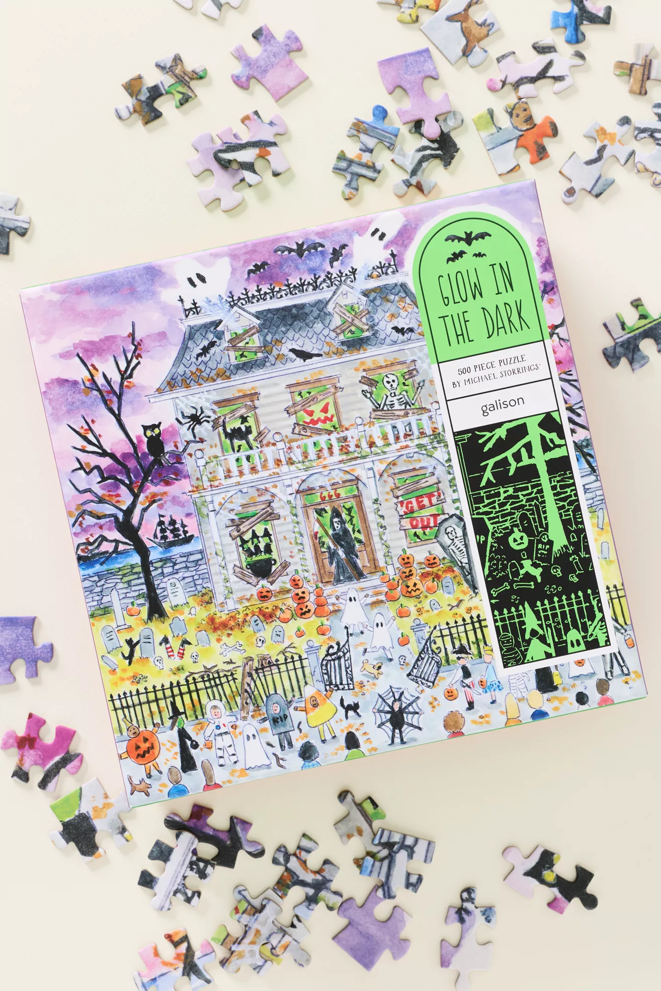 Michael Storrings Haunted House 500-Piece Glow in the Dark Puzzle
