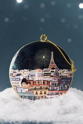 Holiday in the City Metal Ornament