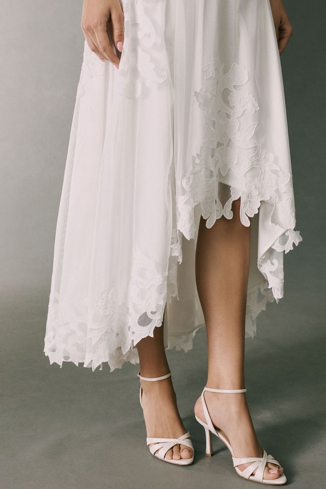 BHLDN Strapless Lace High-Low Maxi Dress #3