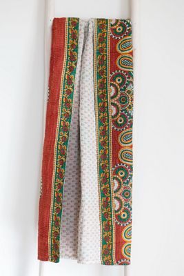 Roan Iris One-of-a-kind Kantha Quilted Throw Blanket No. 07493