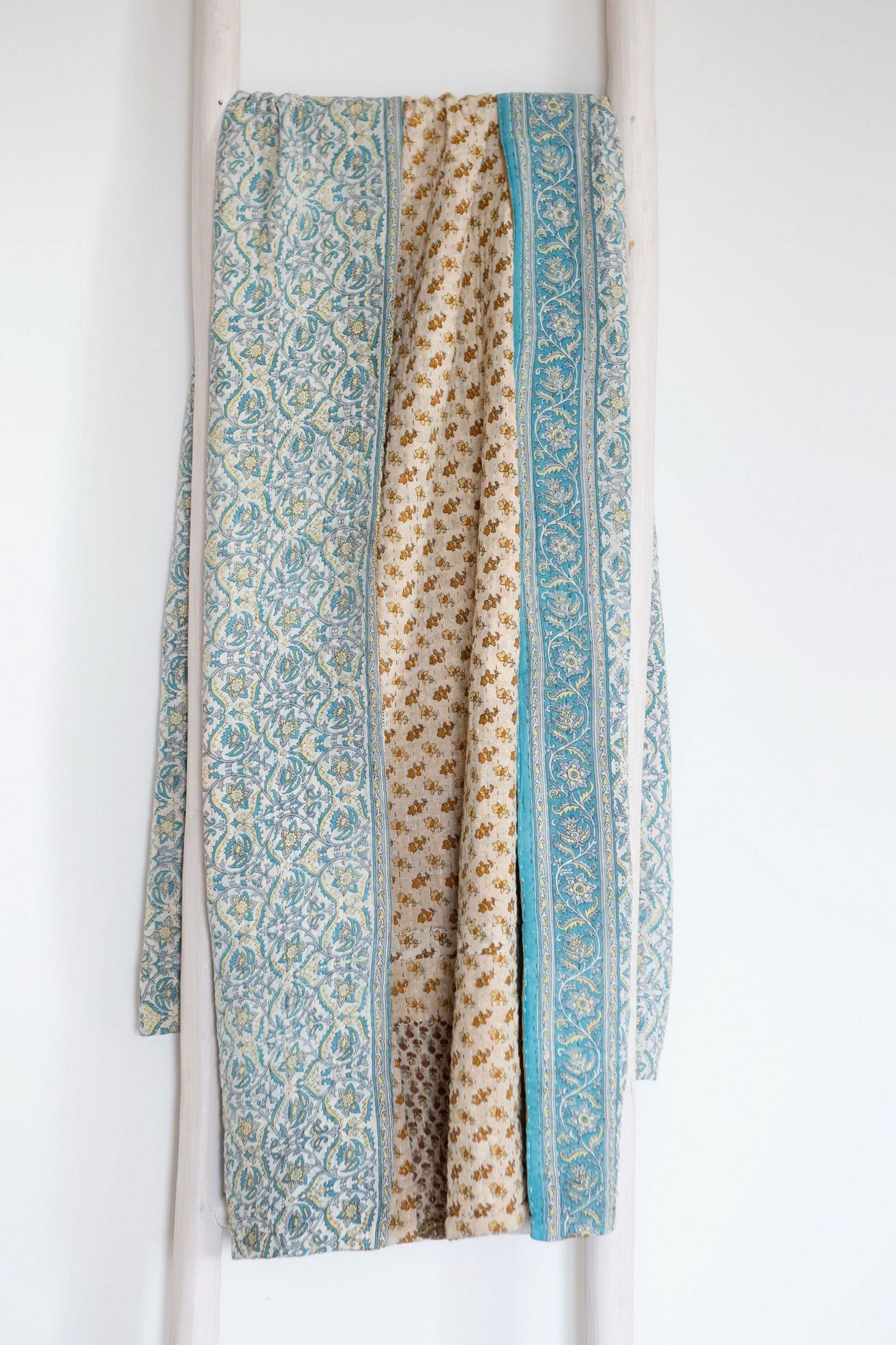 Roan Iris One-of-a-kind Kantha Quilted Throw Blanket No. 07521 - Multi, One Size