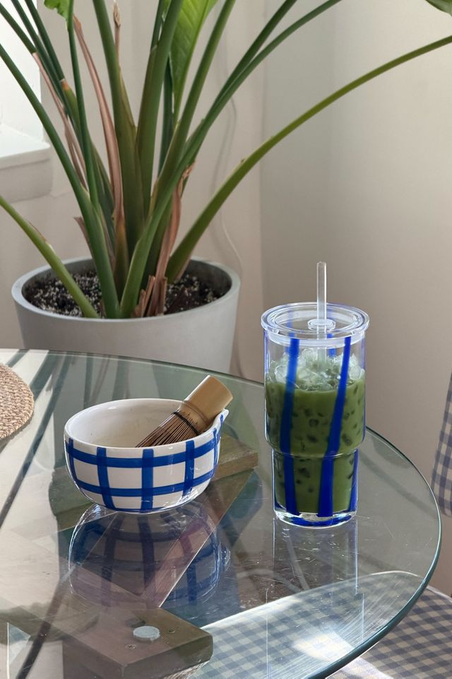 The Ribbon Stripe Glass Tumbler with Lid #5
