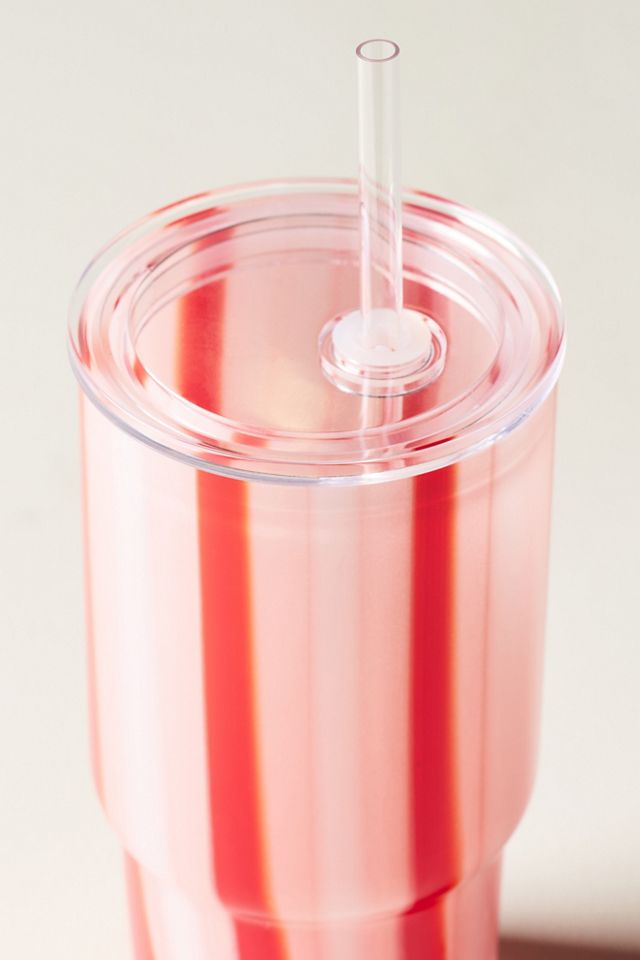 The Ribbon Stripe Glass Tumbler with Lid #3