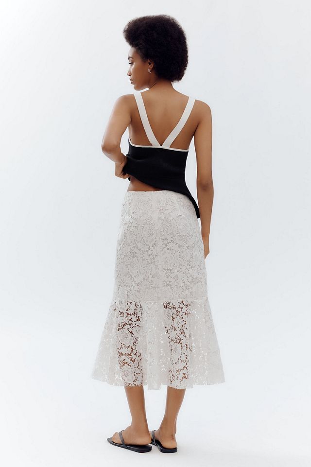 Bagatelle Flared Lace Midi Skirt #1