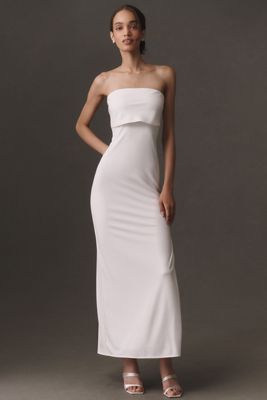 BHLDN Strapless Column Maxi Dress