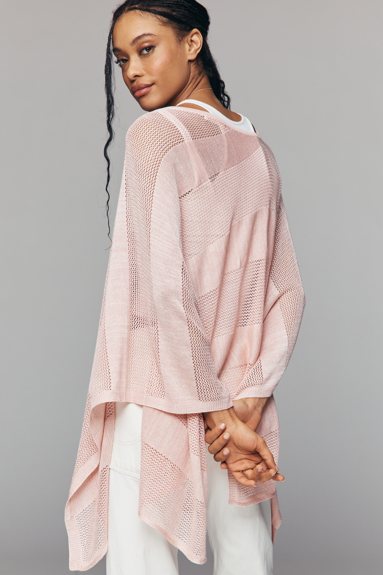 Do Everything in Love Open-Knit Poncho