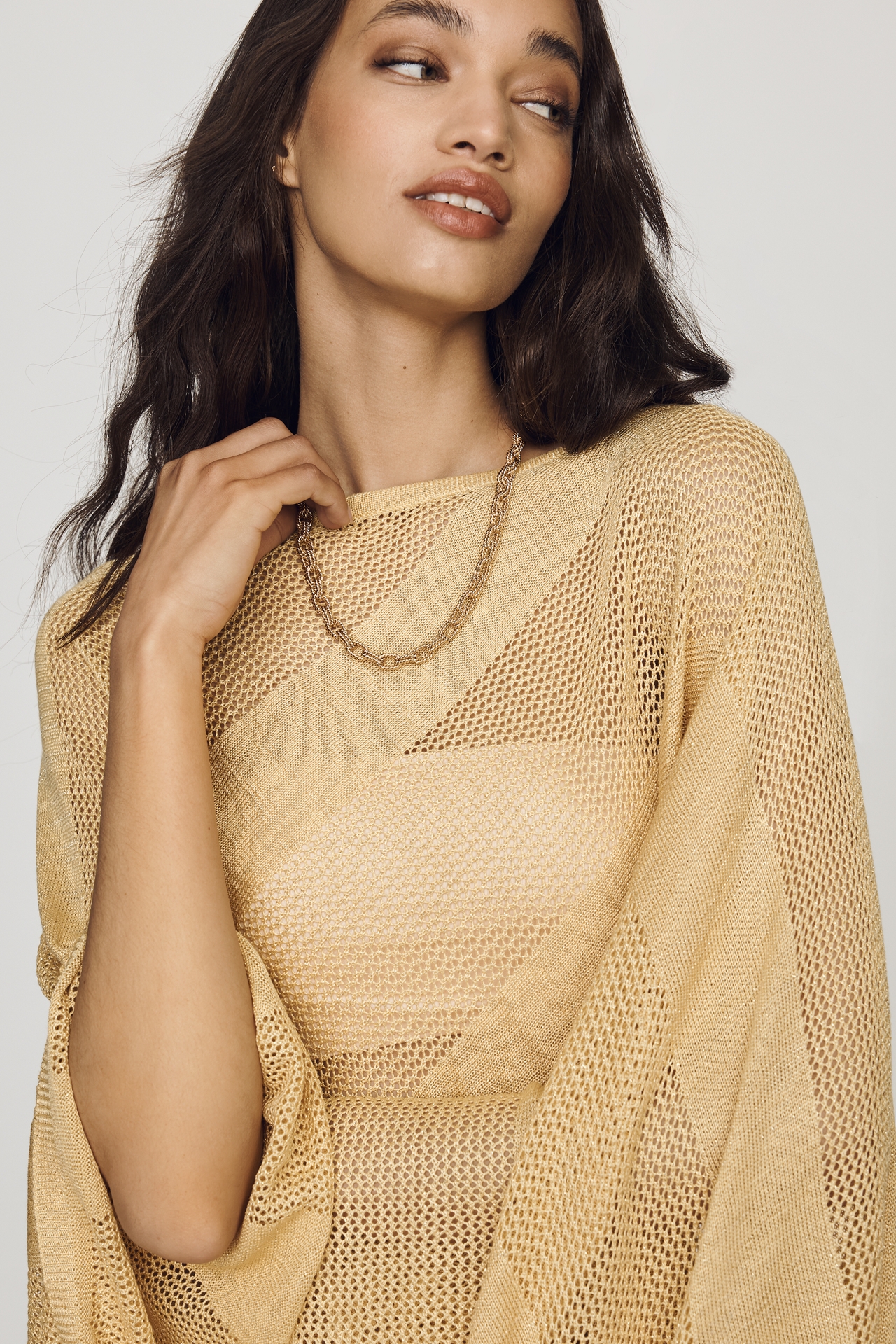 Do Everything in Love Open-Knit Poncho