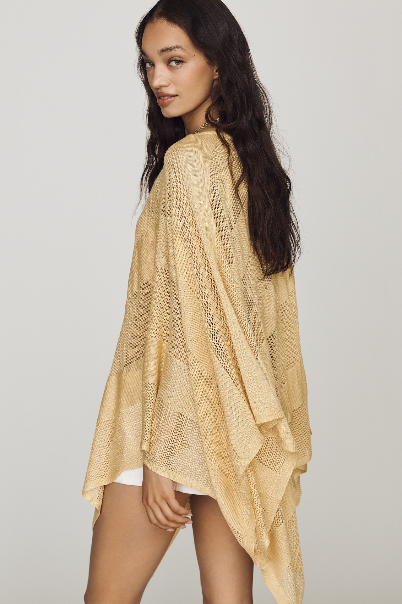 Do Everything in Love Open-Knit Poncho