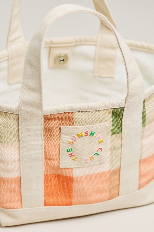 Sunshine Tienda Mini Rainbow Plaid Canvas Tote #2