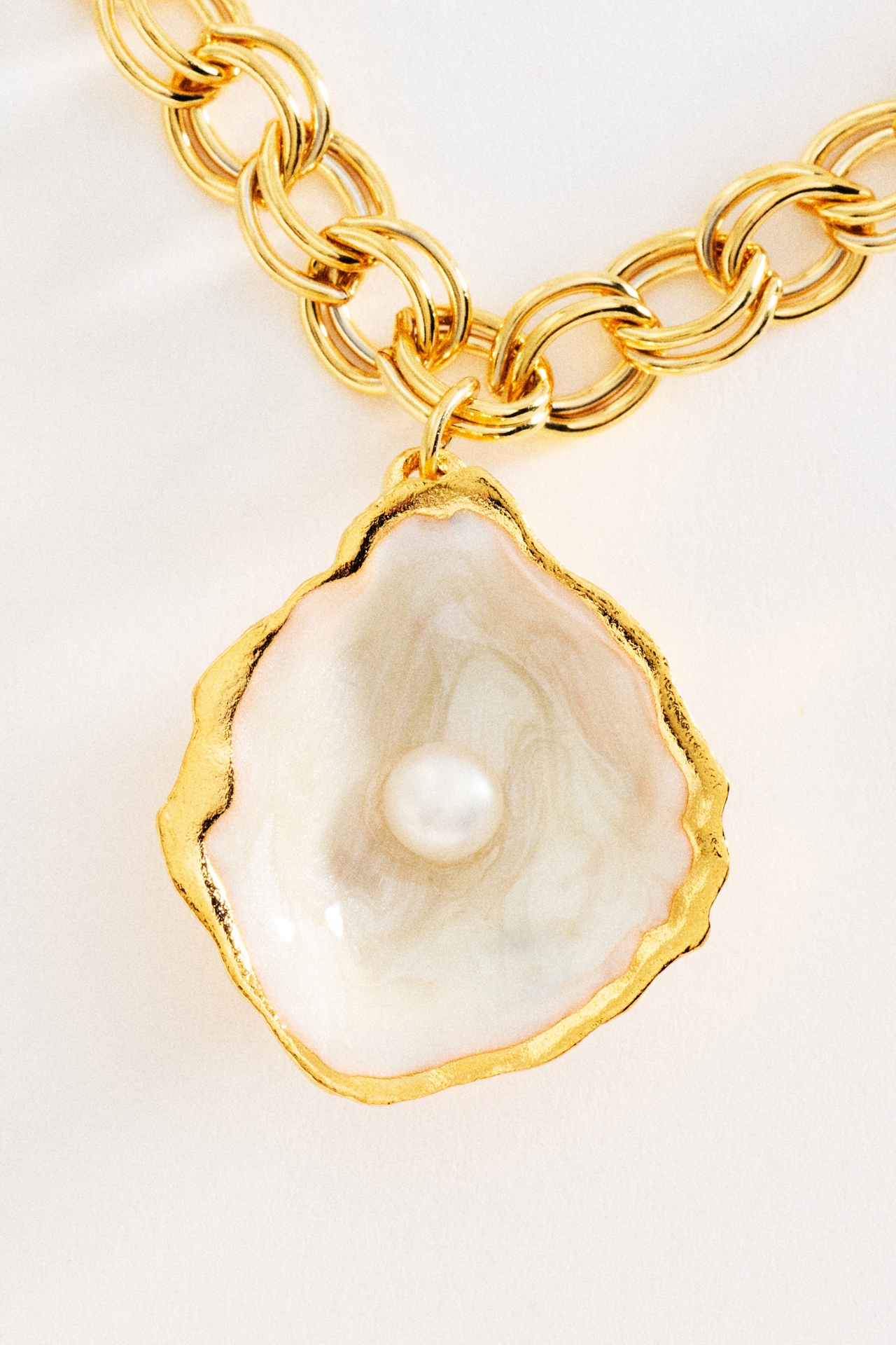 The Pink Reef Handpainted Oyster Necklace