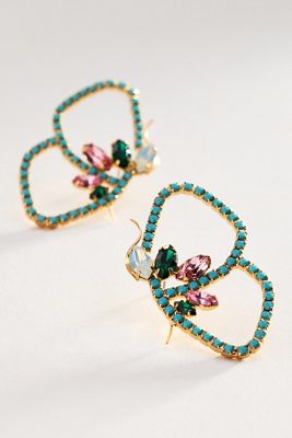 The Pink Reef Flight Rhinestone Earrings