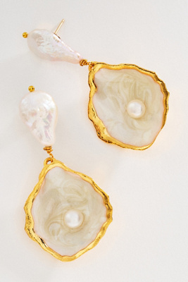 The Pink Reef Oyster Earrings